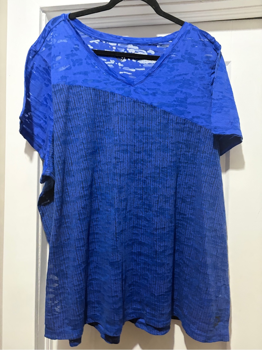 Vivid Blue Short Sleeve V-Neck Tee